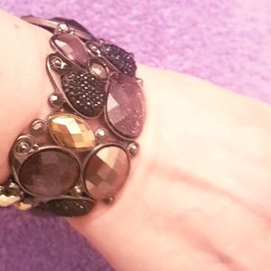 NWT! Sparkly Druzy & Crystal Stretch Bracelet